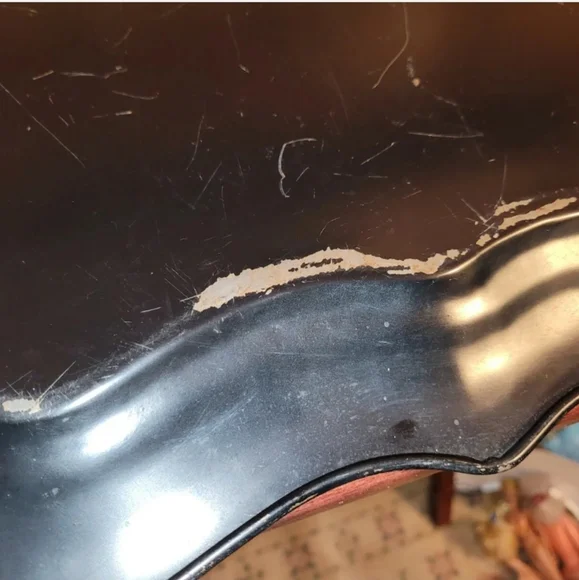 Vintage 1950 Metal Serving Tray Toleware Hand Painted Pink Roses Shabby Chic - Picture 12 of 12